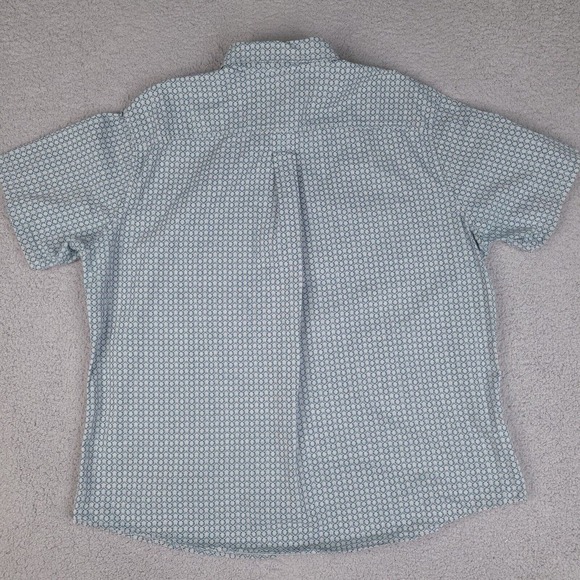 Eddie Bauer Shirt Mens XXL Blue Green Classic Fit Button Down Short Sleeve - Picture 8 of 13